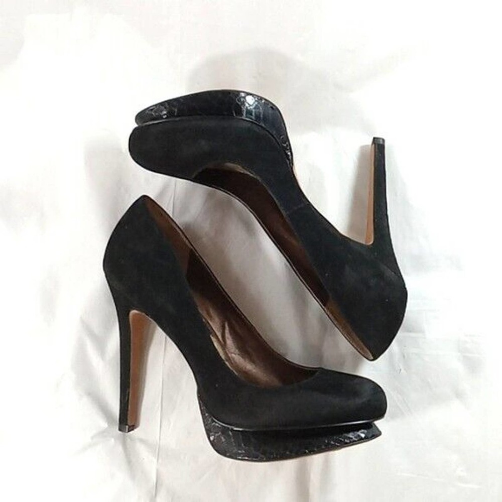 Sam Edelman suede leather Ulysa platform stiletto snake edgy glamour vampy chic